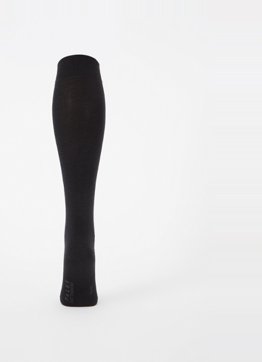 Falke Softmerino kniekousen in wolblend - voorkant 2 zwart