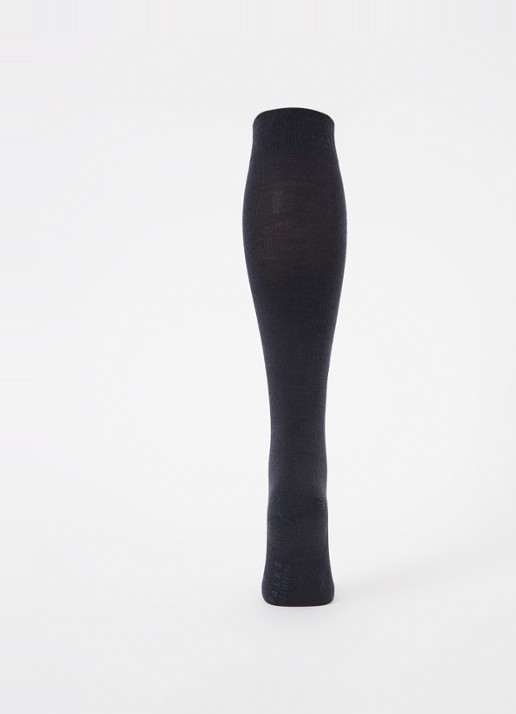 Falke Softmerino kniekousen in wolblend - voorkant 3 donkerblauw