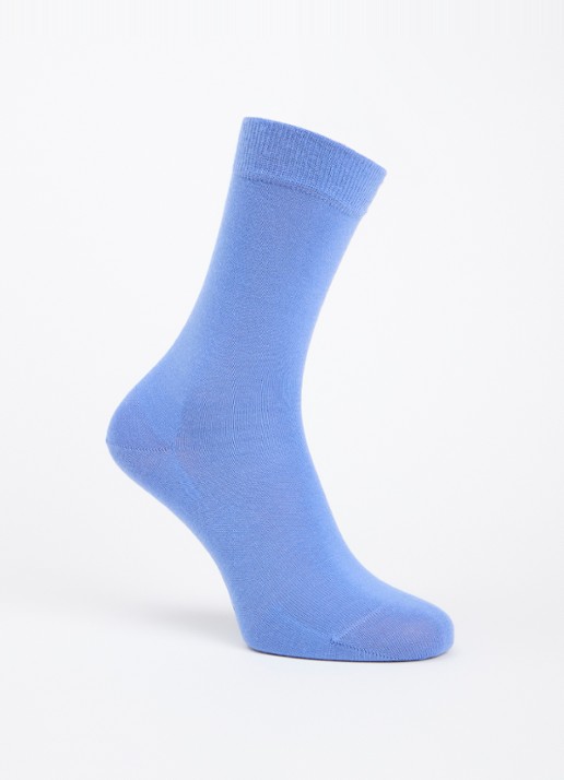 Falke Softmerino sokken in scheerwolblend - voorkant blauw