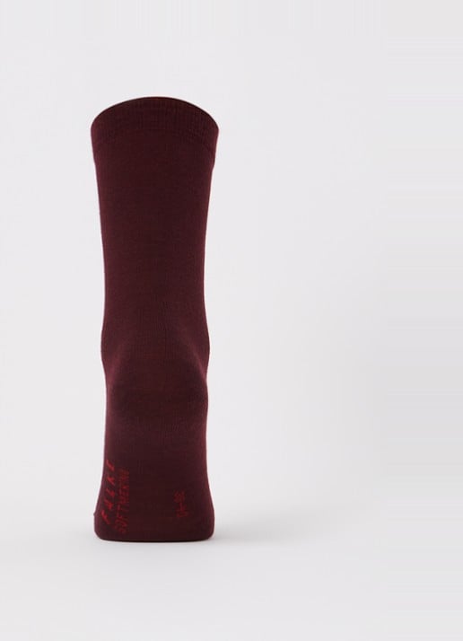 Falke Softmerino sokken in scheerwolblend - voorkant 2 aubergine