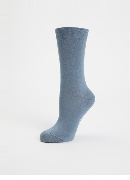 Falke Softmerino sokken in wolblend - detail 3 blauwgrijs