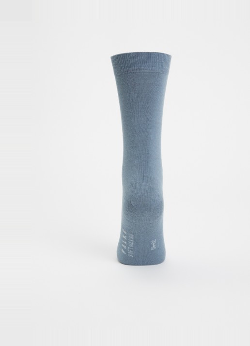 Falke Softmerino sokken in wolblend - voorkant 2 blauwgrijs
