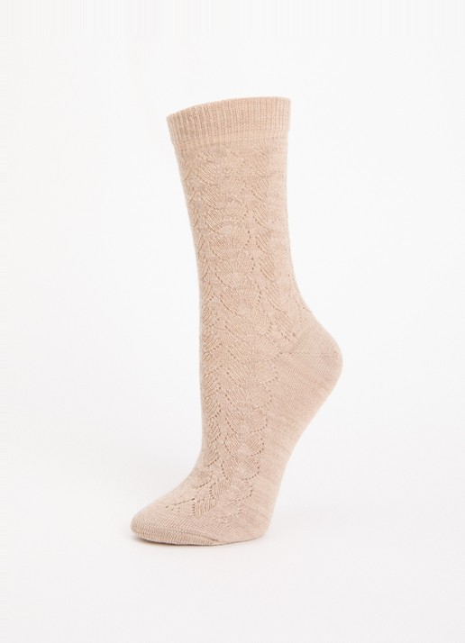 Falke Softmerino Special Edition sokken in wolblend - detail zand