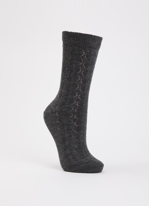 Falke Softmerino Special Edition sokken in wolblend - voorkant 2 donkergrijs
