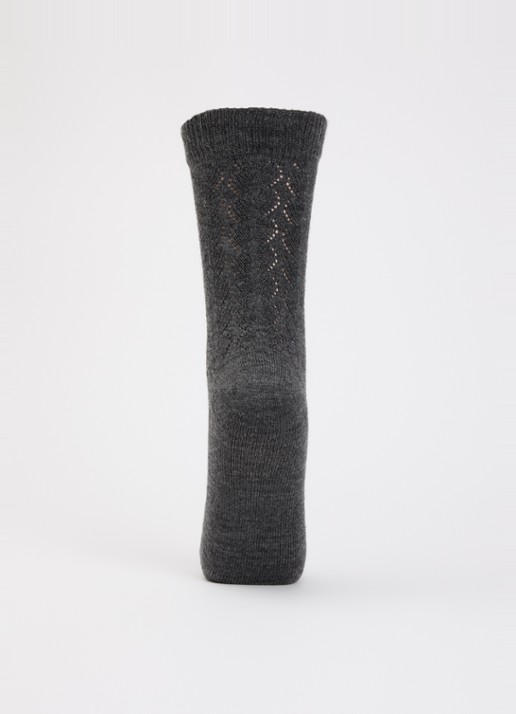 Falke Softmerino Special Edition sokken in wolblend - voorkant 3 donkergrijs