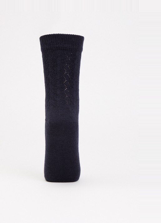 Falke Softmerino Special Edition sokken in wolblend - voorkant 2 donkerblauw