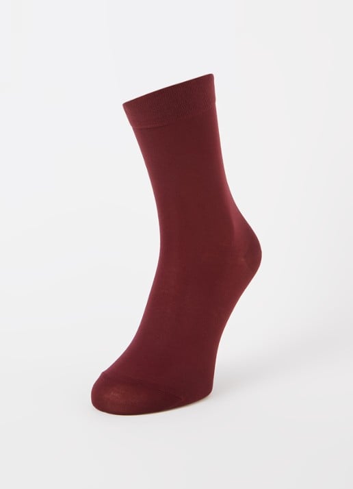 Falke Sokken in katoenblend - detail aubergine