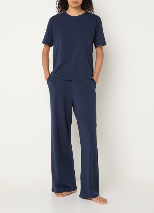 Falke T-shirt met ronde hals - voorkant 3 blauw