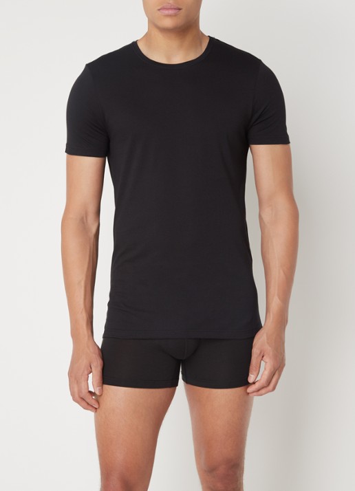 Falke T-shirt met ronde hals - voorkant 3 zwart
