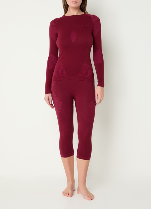 Falke Trainings longsleeve met ronde hals - voorkant 2 bordeauxrood