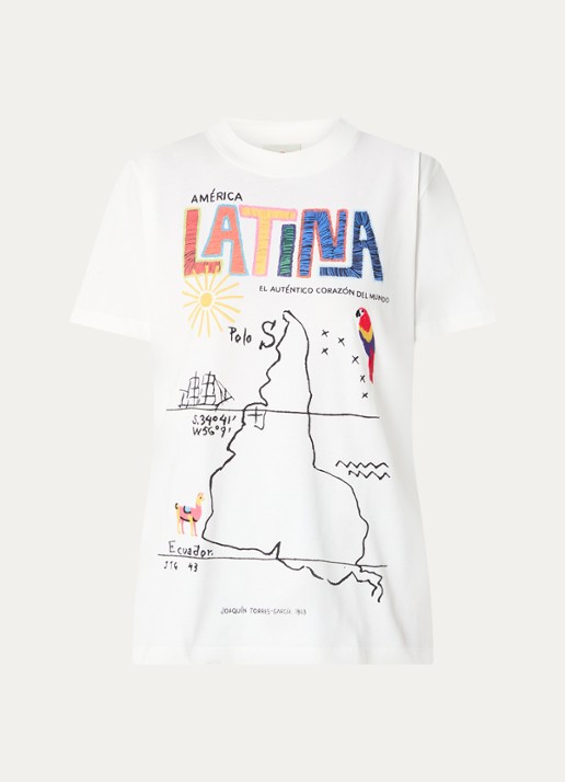 Farm Rio America Latina T-shirt met print - voorkant gebroken wit