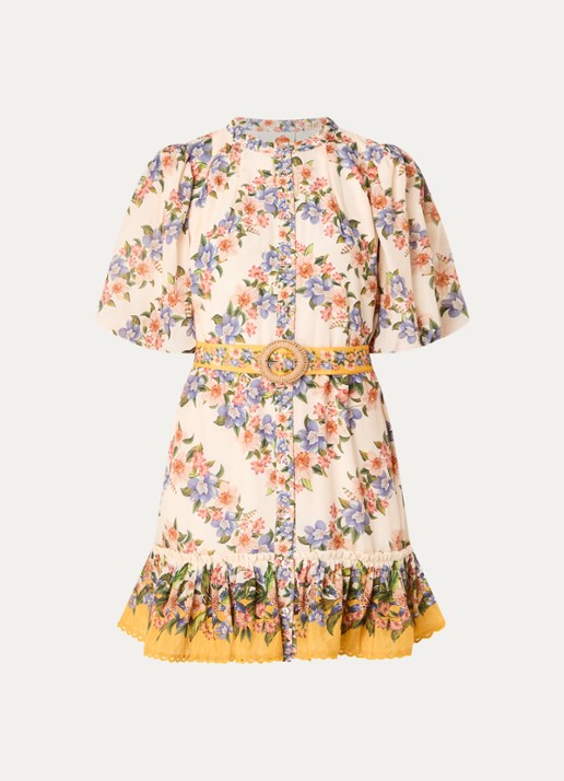 Farm Rio Boho Beauty Butter maxi tuniekjurk in linnenblend - voorkant 2 zand