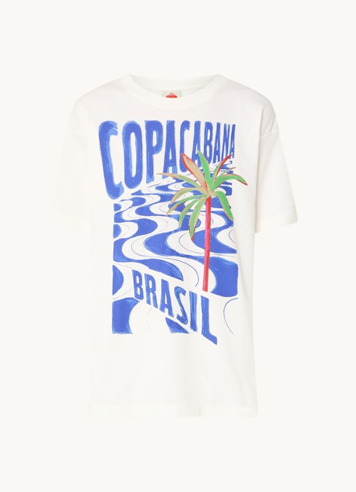 Farm Rio Copacabana T-shirt met print - voorkant royalblauw