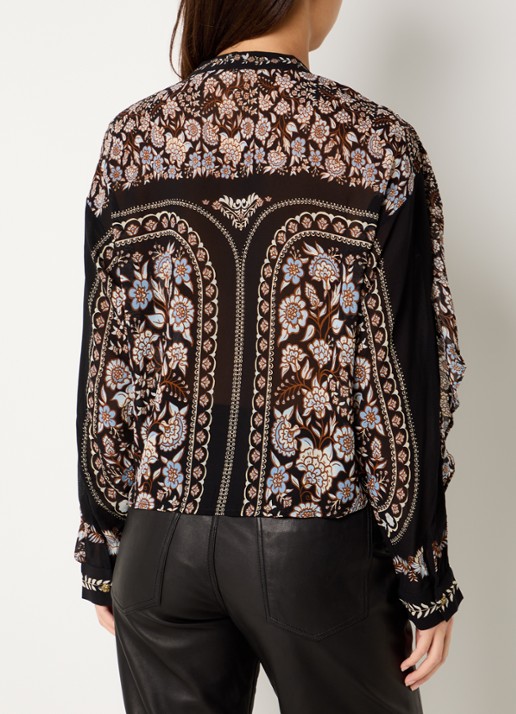 Farm Rio Daniela blouse met print - achterkant 2 zwart