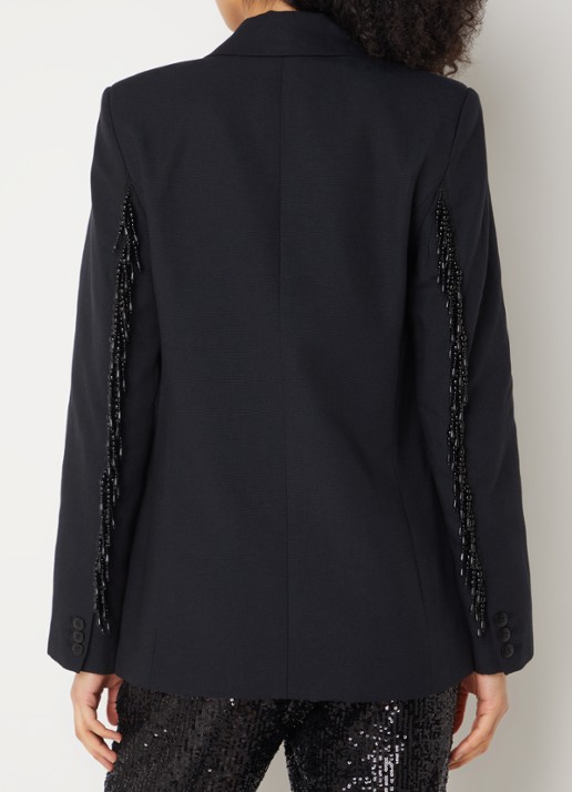 Farm Rio Double-breaster blazer  met kralendecoratie - achterkant zwart