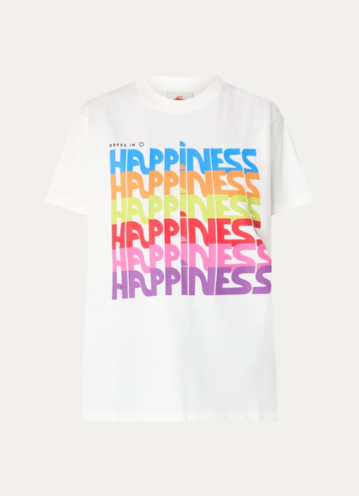 Farm Rio Dress In Happiness T-shirt met print - voorkant 2 gebroken wit