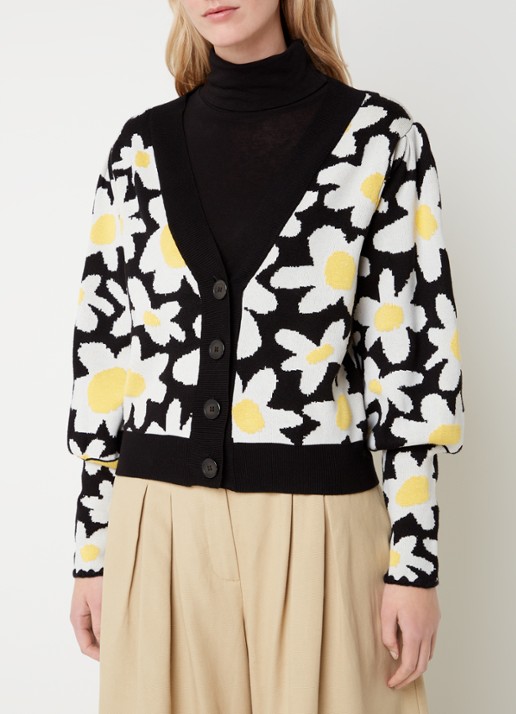 Farm Rio Fijngebreid vest met bloemenprint