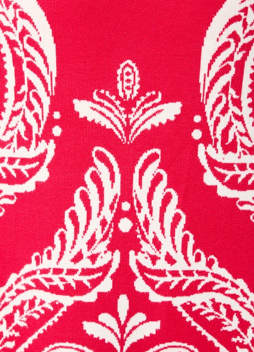 Farm Rio Fijngebreide midi rok met print - detail 5 rood