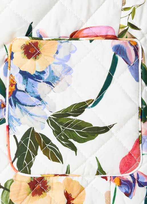 Farm Rio Greek Garden quilted jack  met bloemenprint - detail 3 wit