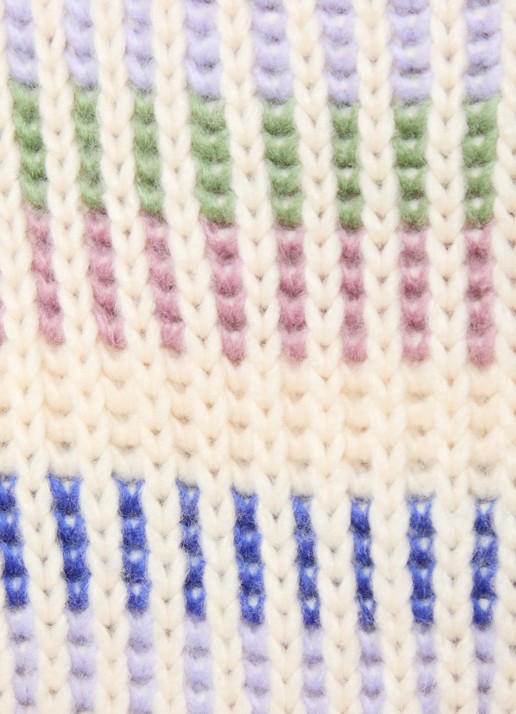 Farm Rio Grofgebreid vest met ingebreid patroon en ballonmouw - detail 3 creme