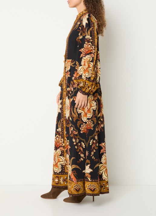 Farm Rio Majestic maxi jurk met print - voorkant 4 camel