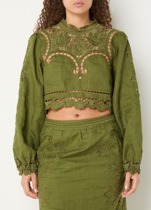 Farm Rio Majestic tuniek van linnen met broderie