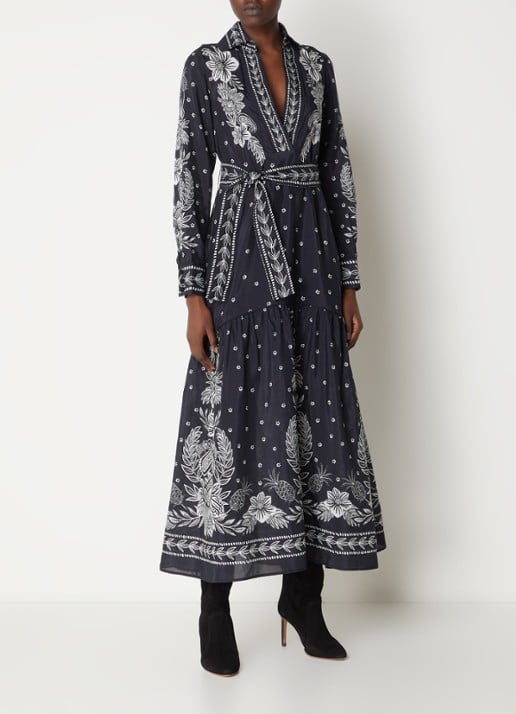 Farm Rio Maxi blousejurk met paisley dessin en strikceintuur