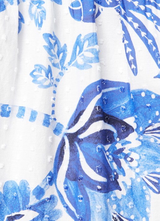 Farm Rio Maxi jurk met bloemenprint - detail 3 royalblauw