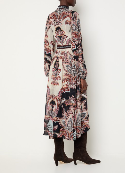 Farm Rio Maxi jurk met print - achterkant 2 beige