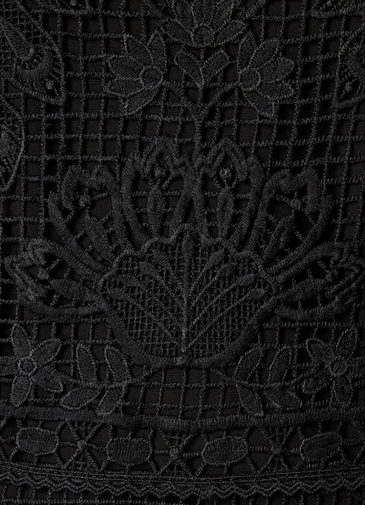 Farm Rio Maxi jurk van broderie met ballonmouw - detail 5 zwart