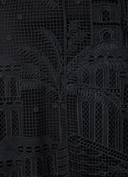 Farm Rio Midi jurk met opengewerkt dessin - detail 2 zwart
