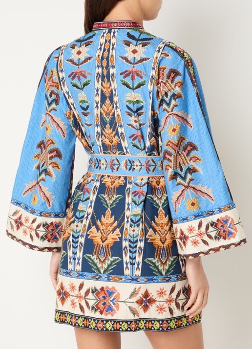 Farm Rio Mini jurk met bloemenprint - achterkant blauw