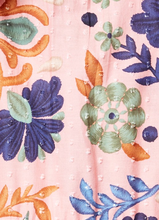 Farm Rio Mini tuniekjurk met print en pofmouw - detail 4 roze