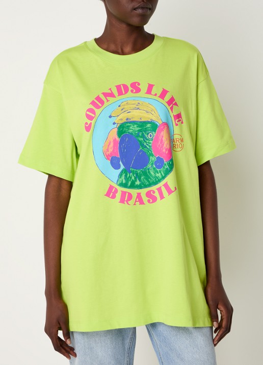 Farm Rio Oversized T-shirt van  katoen met print