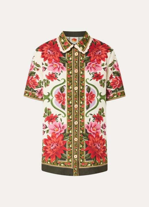 Farm Rio Rio Sand blouse met print - voorkant donkerrood