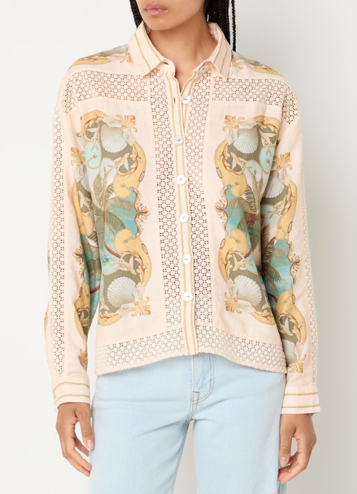 Farm Rio Royal Sea blouse met print