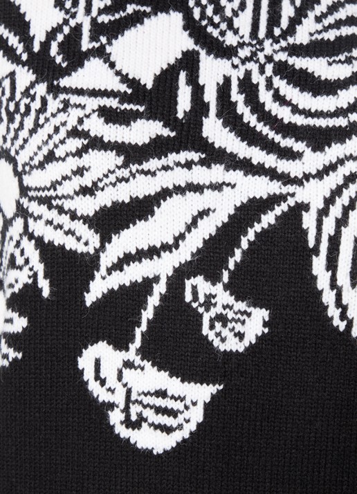 Farm Rio Surreal fijngebreide mini trui-jurk met ingebreid patroon - detail 5 zwart