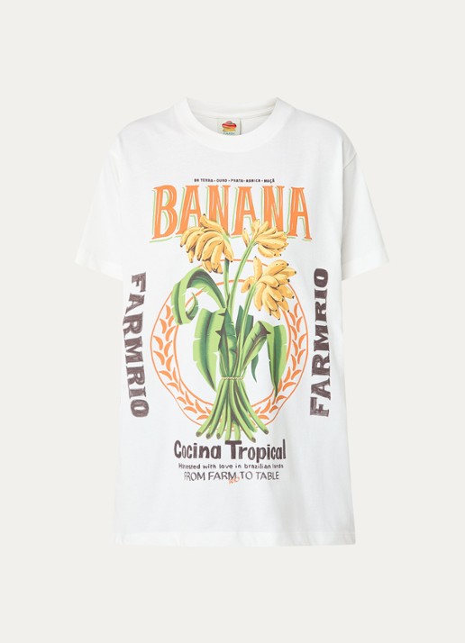 Farm Rio T-shirt met print - voorkant gebroken wit