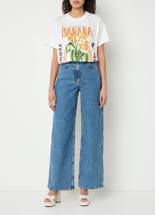 Farm Rio T-shirt met print - voorkant 2 gebroken wit