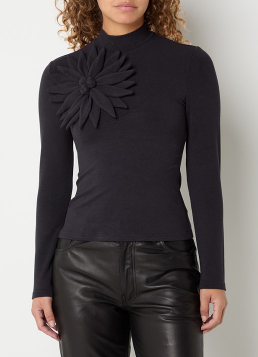 Farm Rio Top met applicatie - detail zwart