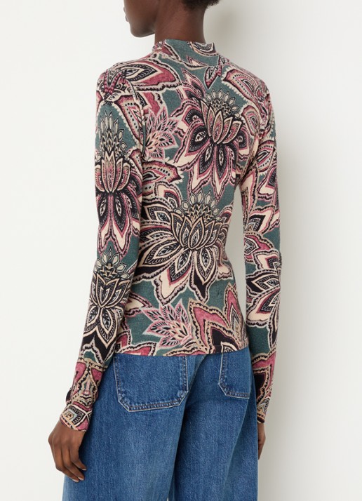 Farm Rio Top met print en ronde hals - achterkant 4 zeegroen