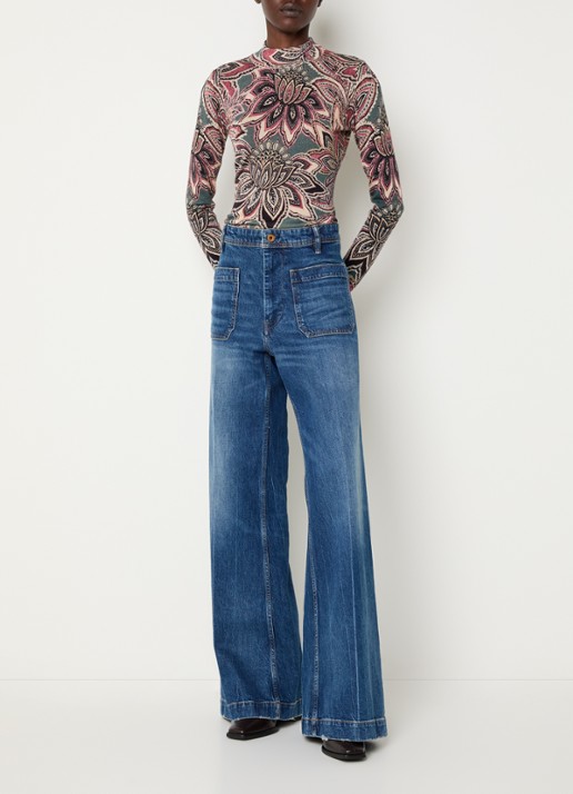 Farm Rio Top met print en ronde hals - voorkant 3 zeegroen