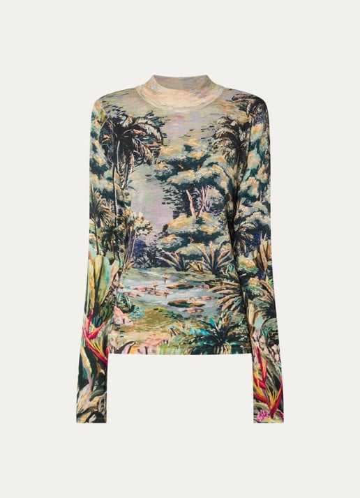 Farm Rio Top met print en ronde hals - voorkant 3 lila