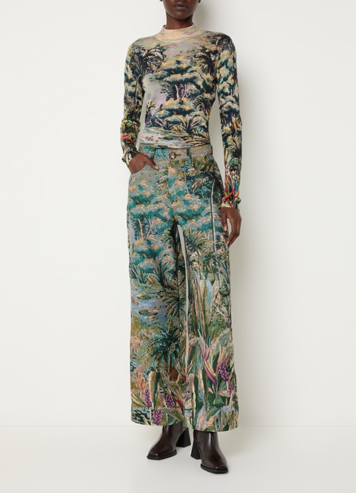Farm Rio Top met print en ronde hals - voorkant 4 lila