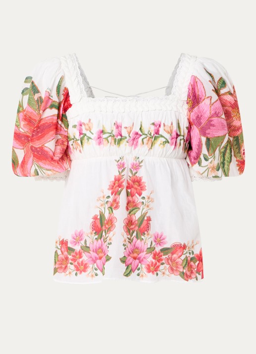 Farm Rio Tuniek met bloemenprint - voorkant roze
