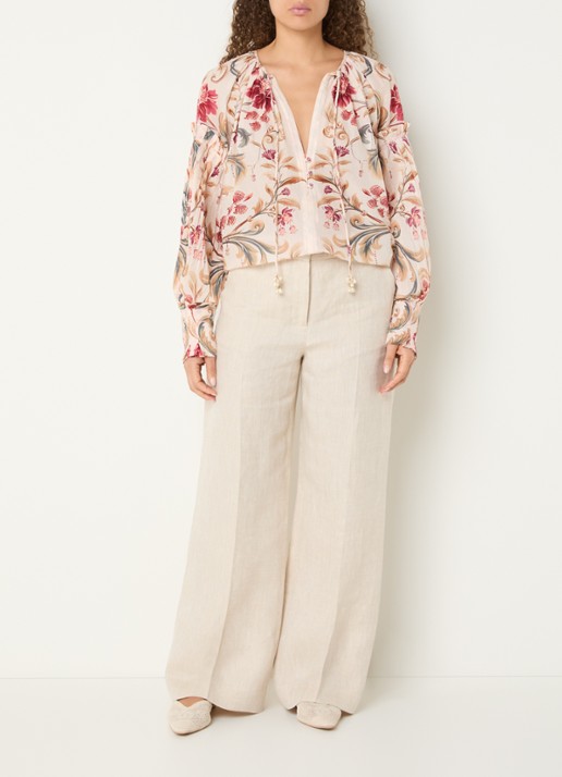 Farm Rio Tuniek met V-hals en print - voorkant 3 creme