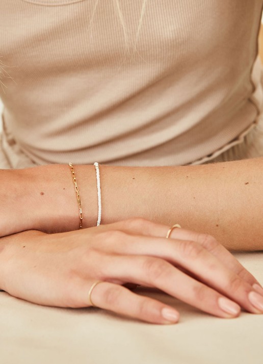 Fashionology Long Link schakelarmband verguld - detail 4 goud