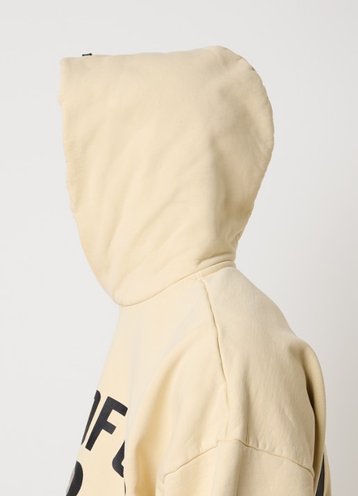 Fear of God 09 hoodie met front- en backprint - detail 5 lichtgeel
