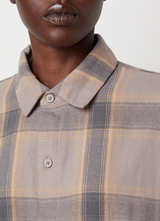 Fear of God Essentials Blouse met ruitdessin - detail 3 donkerbeige