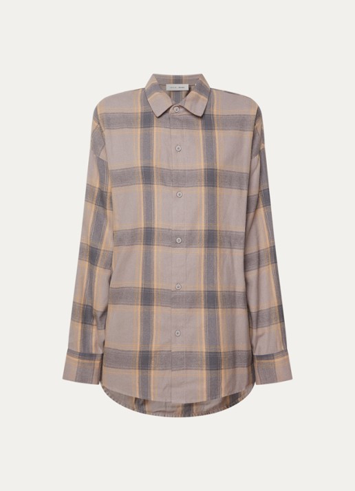 Fear of God Essentials Blouse met ruitdessin - voorkant 4 donkerbeige